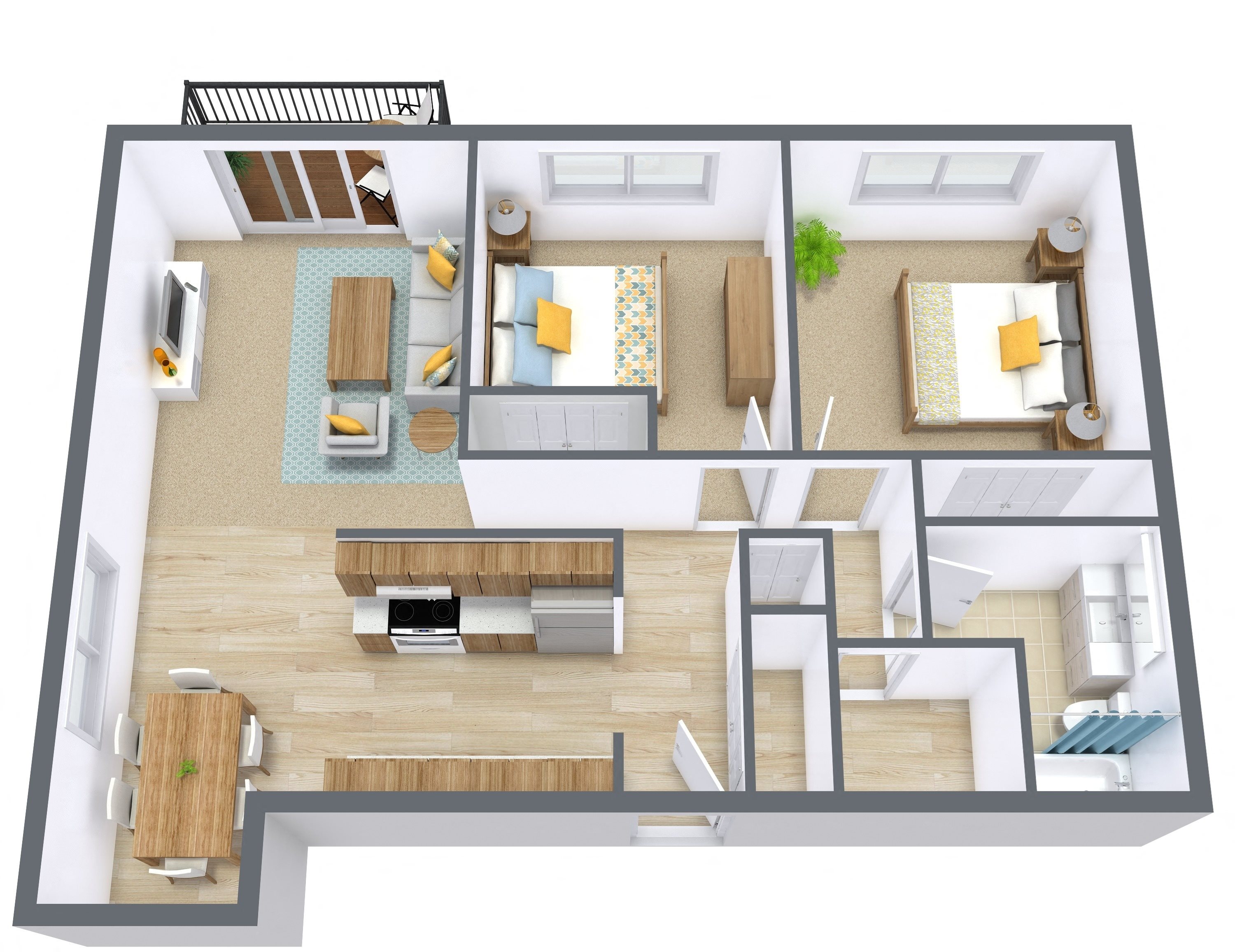 Place One Apartments | Two Bedroom | Plan 21B Place One Apartments | Two Bedroom | Plan 21B